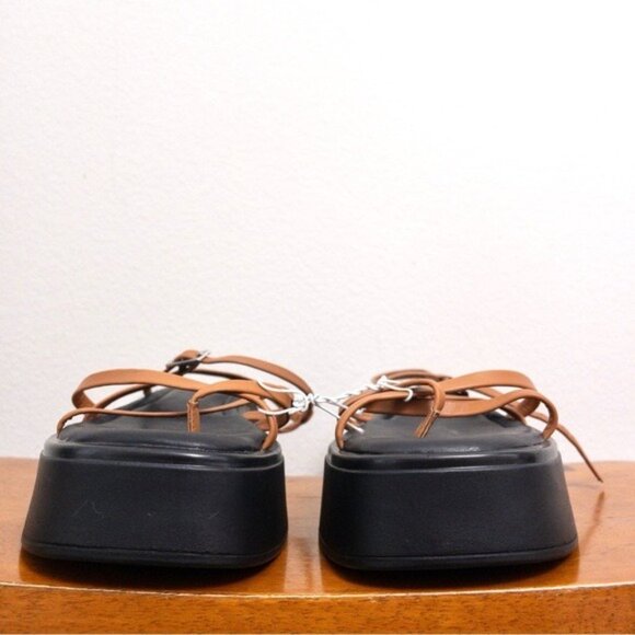 NWT Vagabond Courtney Strappy Leather Flatform Sandal 41 Cognac Platform 11 - Picture 8 of 13